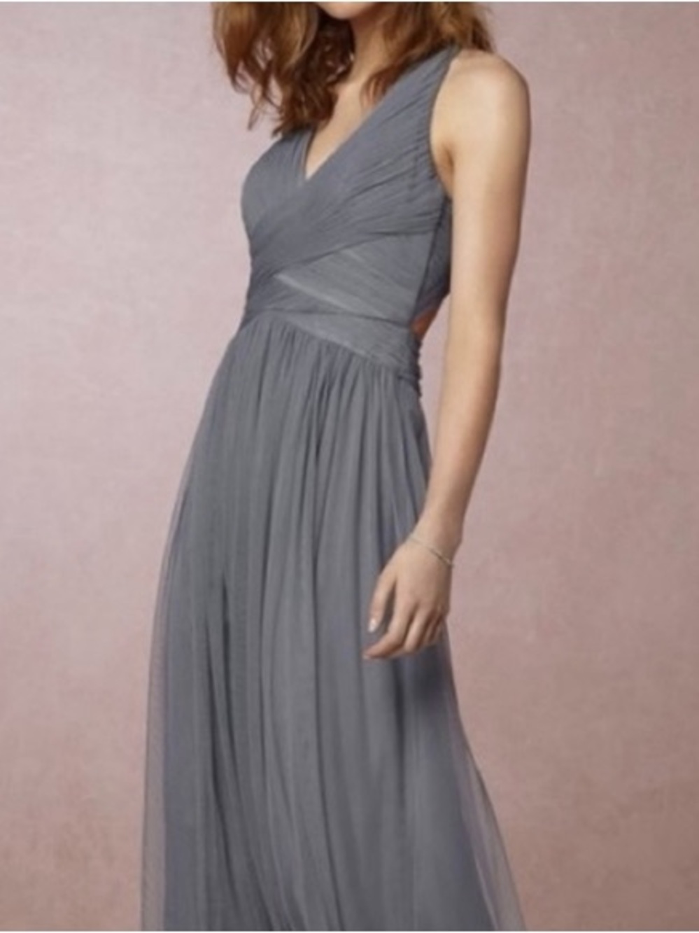 BHLDN Anthropologie Hitherto Women's Blue Chiffon Maxi Dress Size 8